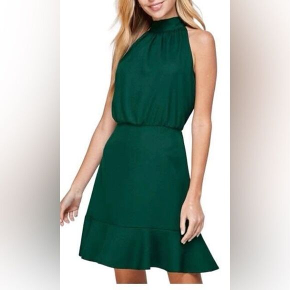 NWT 2 Hearts Hunter Green Sleeveless Dress Size L - Picture 1 of 9